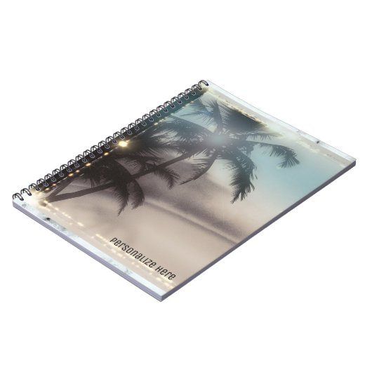 Palm Trees Tropical Beach Personalized Notitieboek (Linkerzijde)