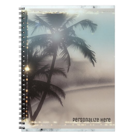 Palm Trees Tropical Beach Personalized Notitieboek (Voorkant)