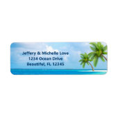 Palm Trees Tropical Beach Return Address Etiket (Voorkant)