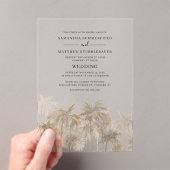 Palm Trees Tropical Beach Wedding Acryl Uitnodigingen (Insitu (Draagbaar))