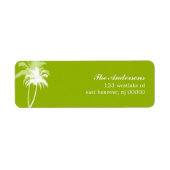 Palm Trees Tropical Beach Wedding Etiket (Voorkant)