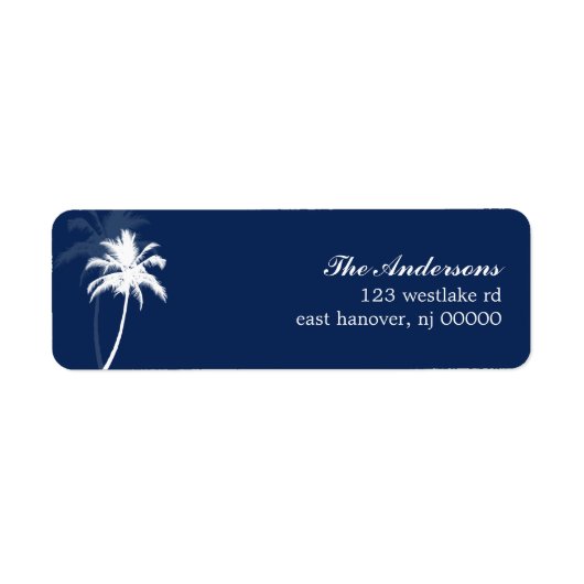 Palm Trees Tropical Beach Wedding Etiket (Voorkant)
