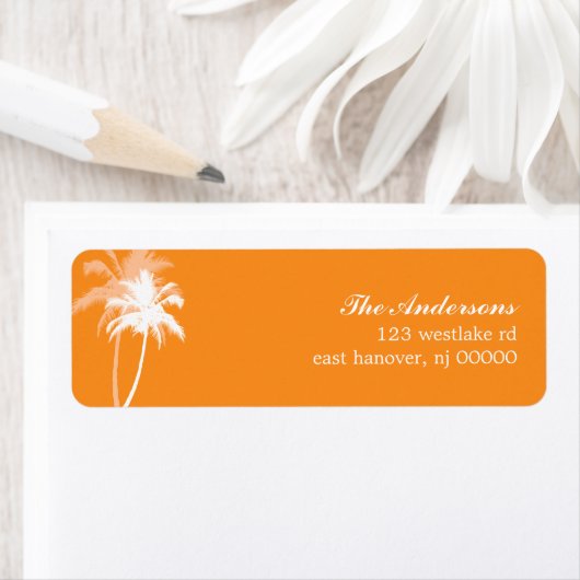 Palm Trees Tropical Beach Wedding Etiket (Insitu)