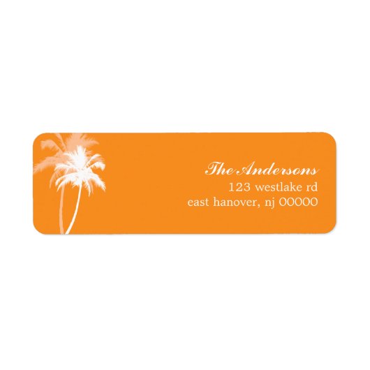 Palm Trees Tropical Beach Wedding Etiket (Voorkant)