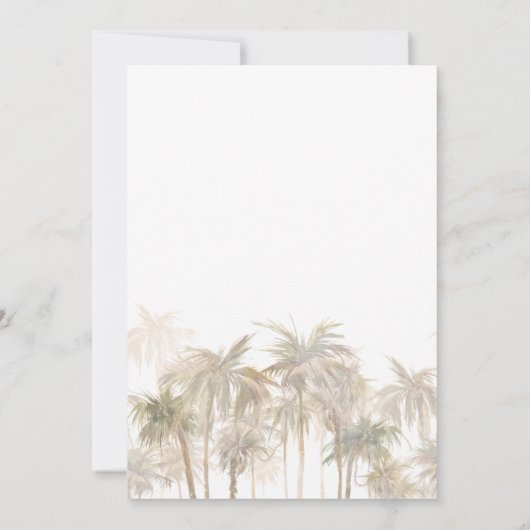 Palm Trees Tropical Beach Wedding Kaart (Achterkant)