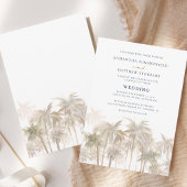 Palm Trees Tropical Beach Wedding Kaart