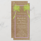 Palm Trees Tropical Beach Wedding Programs Programmakaart (Voorkant / Achterkant)