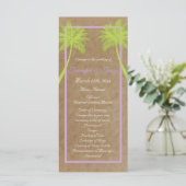 Palm Trees Tropical Beach Wedding Programs Programmakaart (Staand voorkant)