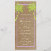 Palm Trees Tropical Beach Wedding Programs Programmakaart (Voorkant)