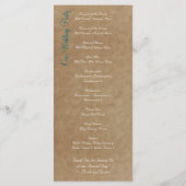 Palm Trees Tropical Blauwgroen Beach Wedding Progr Programmakaart (Achterkant)