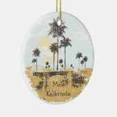Palm Trees Tropical Hawaiian Kerstversier Keramisch Ornament (Rechts)