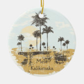Palm Trees Tropical Hawaiian Kerstversier Keramisch Ornament (Voorkant)