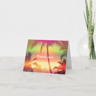 Palm Trees Tropical Heat Beach Dank je vette kaart