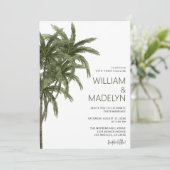 Palm Trees Tropical Island Bruiloft Kaart (Staand voorkant)