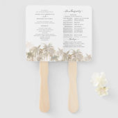 Palm Trees Tropical Modern Wedding Programme Handwaaier (Voorkant en achterkant)