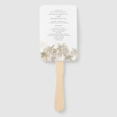 Palm Trees Tropical Modern Wedding Programme Handwaaier (Voorkant)