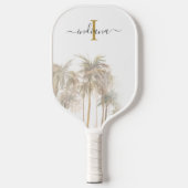 Palm Trees Tropical Monogram Name Script Pickleball Paddle (Voorkant)