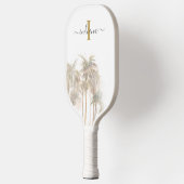 Palm Trees Tropical Monogram Name Script Pickleball Paddle (Links)