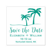 Palm Trees Tropical Save the Date Name Date Zelfinktende Stempel (Design)