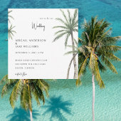 Palm Trees Tropical Square Wedding Kaart