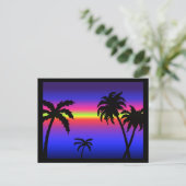 Palm Trees Tropical Sunset Briefkaart (Staand voorkant)