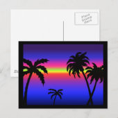 Palm Trees Tropical Sunset Briefkaart (Voorkant / Achterkant)