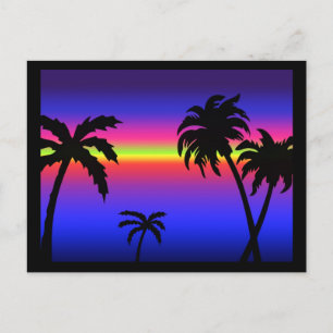 Palm Trees Tropical Sunset Briefkaart