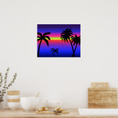 Palm Trees Tropical Sunset Poster (Keuken)