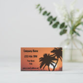 Palm Trees Tropical Sunset Visitekaartje (Staand voorkant)