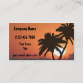 Palm Trees Tropical Sunset Visitekaartje (Voorkant)