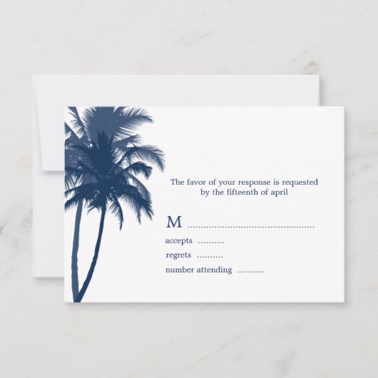 Palm Trees Tropical Wedding Response Kaarten RSVP Kaartje (Voorkant)