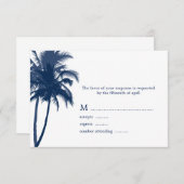 Palm Trees Tropical Wedding Response Kaarten RSVP Kaartje (Voorkant / Achterkant)