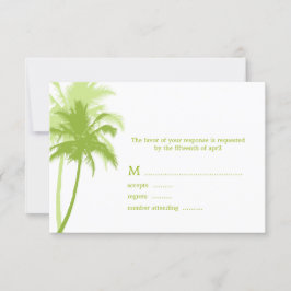 Palm Trees Tropical Wedding Response Kaarten RSVP Kaartje