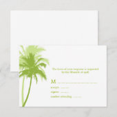 Palm Trees Tropical Wedding Response Kaarten RSVP Kaartje (Voorkant / Achterkant)
