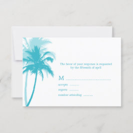 Palm Trees Tropical Wedding Response Kaarten RSVP Kaartje