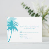 Palm Trees Tropical Wedding Response Kaarten RSVP Kaartje (Staand voorkant)