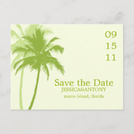 Palm Trees Tropical Wedding Save the Date Aankondigingskaart