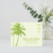 Palm Trees Tropical Wedding Save the Date Aankondigingskaart (Staand voorkant)