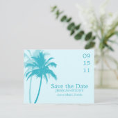 Palm Trees Tropical Wedding Save the Date Aankondigingskaart (Staand voorkant)