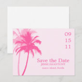 Palm Trees Tropical Wedding Save the Date Aankondigingskaart (Voorkant / Achterkant)