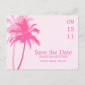 Palm Trees Tropical Wedding Save the Date Aankondigingskaart (Voorkant)