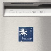 Palm Trees Tropical Wedding Save the Date of Favor Magneet (Insitu (Vaatwasser))