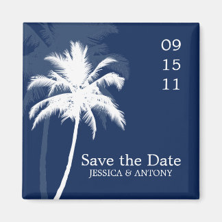 Palm Trees Tropical Wedding Save the Date of Favor Magneet
