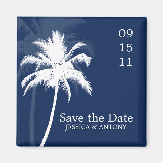 Palm Trees Tropical Wedding Save the Date of Favor Magneet (Voorkant)