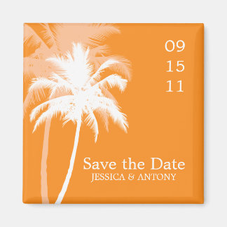 Palm Trees Tropical Wedding Save the Date of Favor Magneet