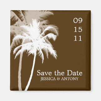 Palm Trees Tropical Wedding Save the Date of Favor Magneet