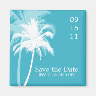 Palm Trees Tropical Wedding Save the Date of Favor Magneet