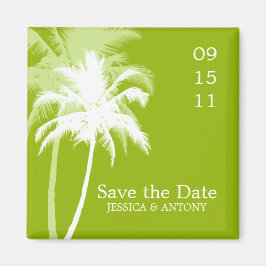 Palm Trees Tropical Wedding Save the Date of Favor Magneet