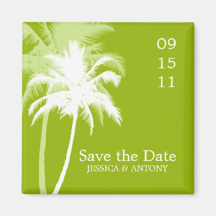 Palm Trees Tropical Wedding Save the Date of Favor Magneet