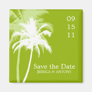 Palm Trees Tropical Wedding Save the Date of Favor Magneet